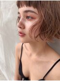 ハイライトベージュ/ワンレン/ミニボブ/小顔/イメチェン