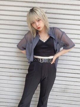 リアイス(Re:ICE) ミニウルフ/くすみブルー/流れるレイヤー/インナーハイライト