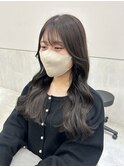 韓国風ヘア/ワンホンヘア/ベージュカラー/顔周りカット