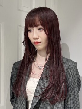 ゼスト 八王子店(ZEST) 秋におすすめボルドーカラー/ざくざくレイヤー【佐々木麻衣】