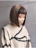 アウターカラー/切りっぱなしボブ