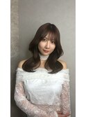 ミニウルフレイヤーカット顔周り前髪韓国ミディアムロング/銀座