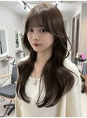 韓国レイヤーウェーブヘア顔周り髪質改善銀座