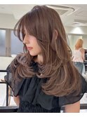 レイヤーカット ×ミルクベージュ