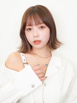 ラフィスヘアーロン 立川店(La fith hair rond) 【La fith】外ハネボブ×オリーブブラウン×シースルーバング