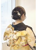 振袖着付け×リボンシニヨン