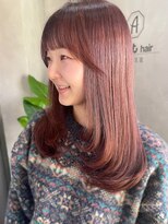 オーストヘアー リュウール(Aust hair Lueur) ピンクブラウンとレイヤーカット