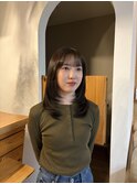レイヤーカット＋オリーブカラー