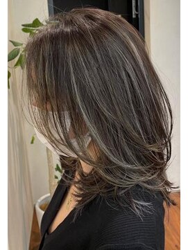 ネックス 表参道本店(nex) nex表参道 ハイライト 韓国 白髪ぼかし グレージュ