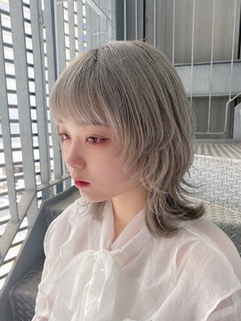 リアイス(Re:ICE) ミニウルフ/くすみブルー/流れるレイヤー/インナーハイライト