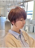 大人ショート顔まわりカット上品カラー群馬太田