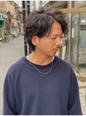 ハイライト/マッシュパーマ/ウルフ/アッシュブラック