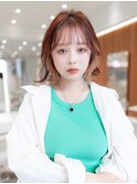 大人かわいい前髪セシルカットココアブラウンフリンジウェーブ