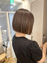 小森谷,切りっぱなしボブ,美髪,ピンクブラウングレージュg85