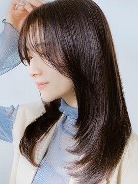 アイニティ(Inity) [Inity]ロングレイヤー レイヤーカット ネイビーグレー