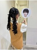 編みこみリボンツイン♪