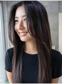 池袋美容室HOLON【前髪なしローレイヤーロング黒髪】