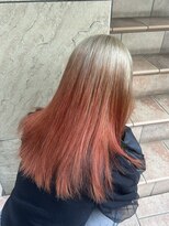 スタイル スマート サロン(STYLE smart salon)&nbsp;ミルクティーベージュとオレンジカラーのルーツカラー【ことこ】