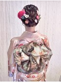 下めシニヨン 振袖 着物 ヘア