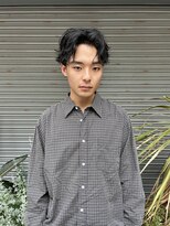 センターパート/ニュアンスパーマ/ウェーブヘア/メンズカット