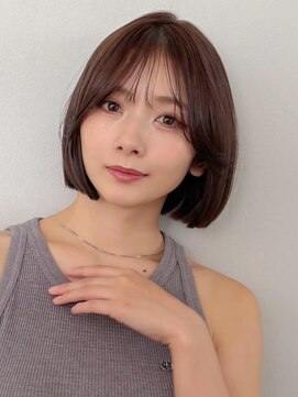 アグノス 青山(Agnos) うるツヤ暗めカラーグランマッシュデジタルパーマ薄めバング