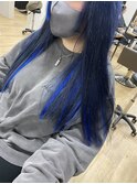 ブルーグレーに青エクステ