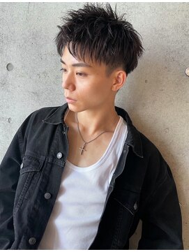 ボンドストーリールミエール(Bond Story lumiere) ビジネスショートアップバング無造作ツイストスパイラルパーマ