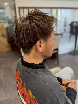 プログレス つくば店(PROGRESS by ヂェムクローバーヘアー) メンズ、ツイスパ、2ブロック