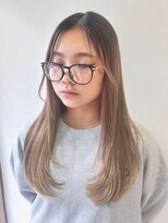 ネオリーブウリ 二子玉川店(Neolive uri) ミディアムヘア暗めカラーデザインカラーフェイスフレーミング