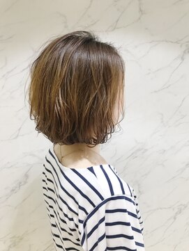 パティオン(PATIONN) 前下がりワンレンボブ×ワンカールパーマ【表参道 青山 原宿】