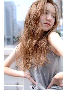 ミラバイグリーン(Mira by green) monotone　gray　×　fraying　curl　【無造作】＃3