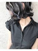 【bacio】スペシャルハイライト アッシュブラック ボブ 外国人風