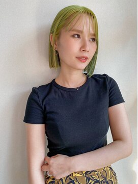 ヘアサロン セロ(Hair Salon SERO) 【セロ姫路】切りっぱなしボブ/ハイトーン/ライムグリーン