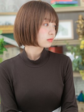 カバーヘア イヴ 戸頭店(COVER HAIR EVE) 外国人風暖色系カラー小顔切りっぱなしボブa戸頭20代30代40代