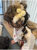 成人式ヘアメイク、編みおろし