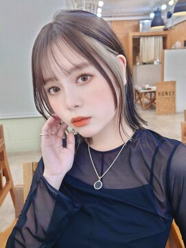 ベイルーム(BAYROOM by HONEY omotesando) 大人可愛い20代30代インナーカラーくびれボブ×フェードベージュ