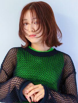 ヘアサロン ガリカ 表参道(hair salon Gallica) 【miko】レイヤーボブ/2wayバング/暖色系カラーオレンジブラウン