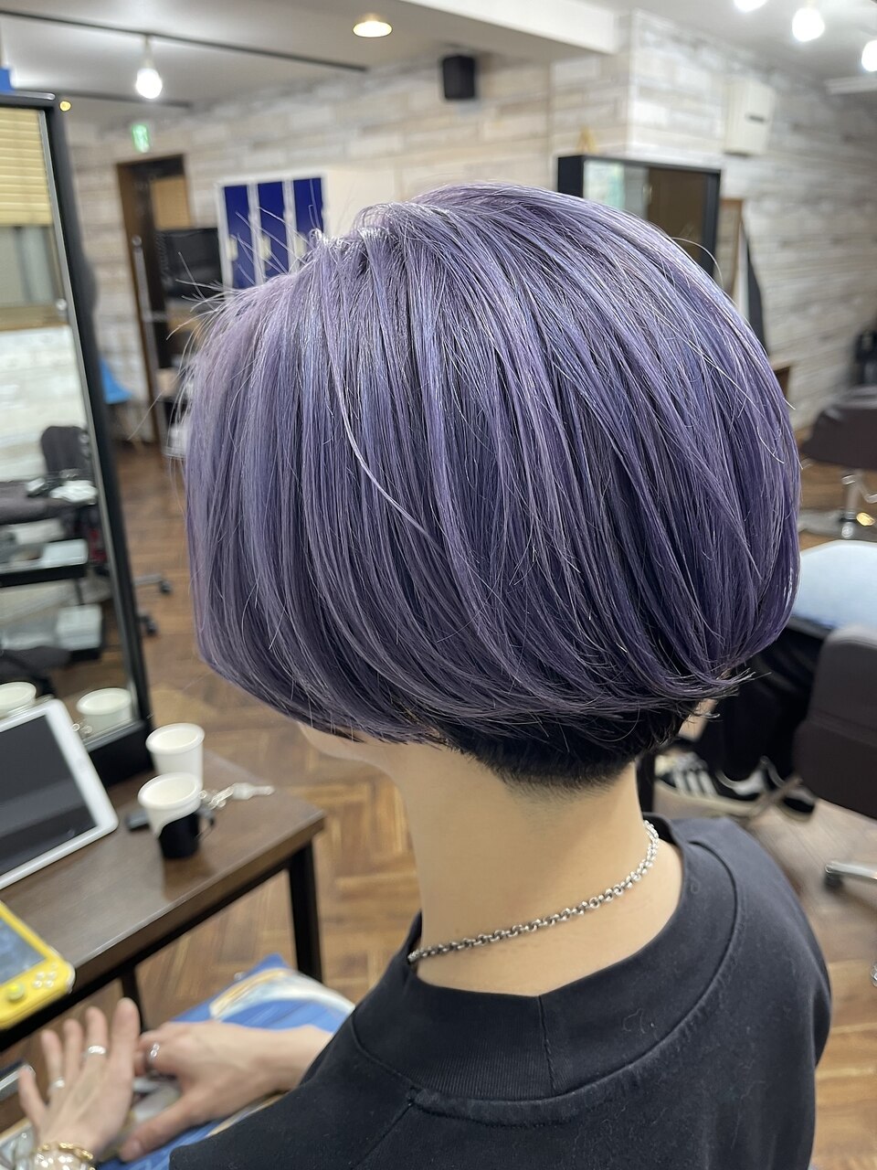 ショートボブ×ラベンダーカラー：L223170592｜ファム(fam.)のヘア