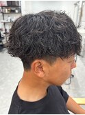 波巻きパーマメンズパーマメンズヘアツーブロックツイストパーマ