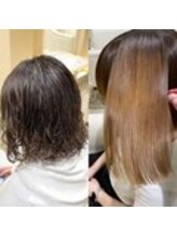  パーマに飽きた場合もストレートヘアに戻せます。お気軽にご相談ください。