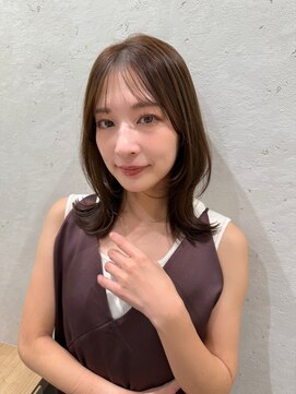 ロンドプランタン 恵比寿(Lond Printemps) オリーブグレー/レイヤーカット/黒髪/マロンベージュ