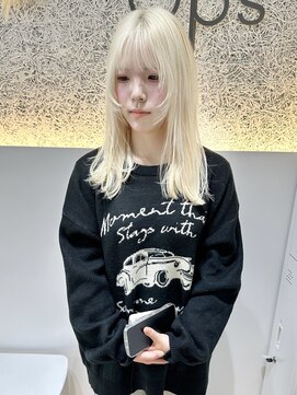 オプス 大名店(Ops) ◆外国人風ホワイトブロンド×顔周りレイヤー