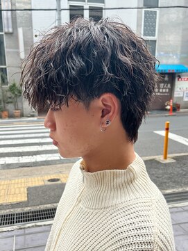 エルマーク 梅田(L-MARK) 波巻きスパイラル/men's/ツイストスパイラル/メンズパーマ/学割