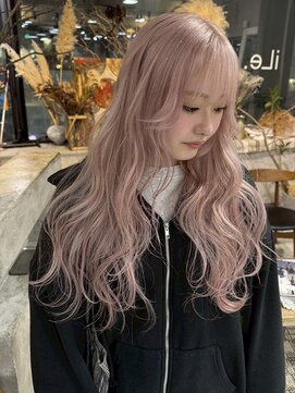 ネハス(nehus.) くびれヘア/アプリコットオレンジ/ハイライトカラー/ブリーチ