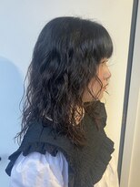 ココ 原宿(KOKO) 顔周りレイヤーカットパーマぱっつん前髪黒髪