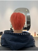 MEN’S HAIR/コーラルオレンジ/センターパート/木更津