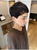 大人可愛い20代30代40代前下がりショートボブ丸みショート◎