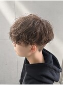 シャドウパーマ　メンズシースルーマッシュニュアンスパーマ韓国
