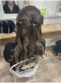リボンハーフアップ【大阪梅田茶屋町ヘアセット専門店Achieve m+