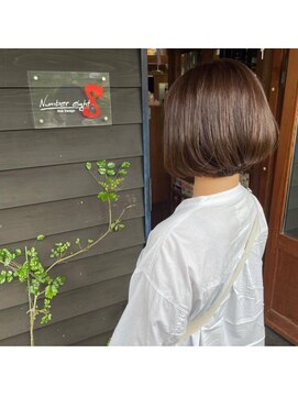 ナンバーエイト(number eight) ブリーチなしカラー巻きワンカール★タンバルモリボブ